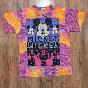 Vintage Disney Graphic Tee Single Stitch Short Sleeve‎ Mickey Glitter Medium